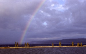 Rainbow at Yellowstone lake